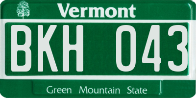VT license plate BKH043