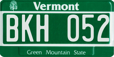 VT license plate BKH052