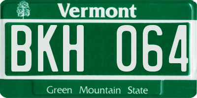 VT license plate BKH064