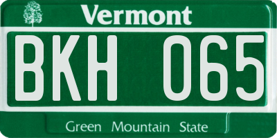 VT license plate BKH065