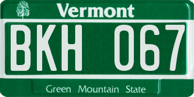 VT license plate BKH067