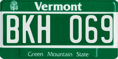 VT license plate BKH069