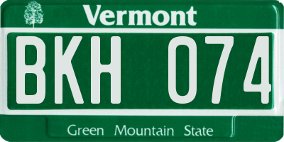 VT license plate BKH074
