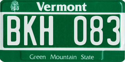 VT license plate BKH083