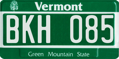 VT license plate BKH085