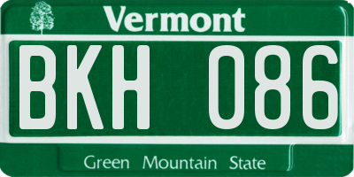 VT license plate BKH086