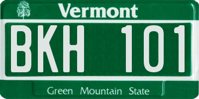VT license plate BKH101