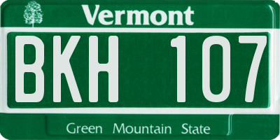 VT license plate BKH107