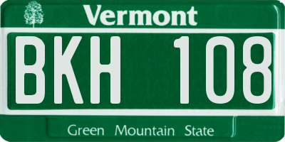 VT license plate BKH108