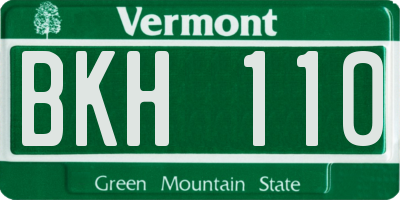 VT license plate BKH110