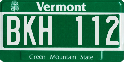 VT license plate BKH112