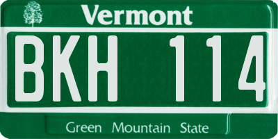 VT license plate BKH114