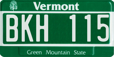 VT license plate BKH115