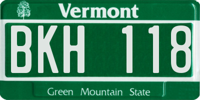 VT license plate BKH118