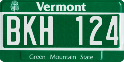 VT license plate BKH124