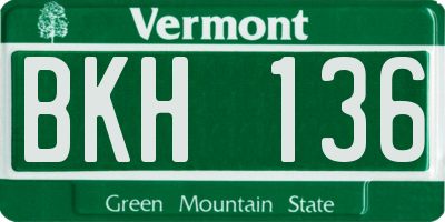 VT license plate BKH136