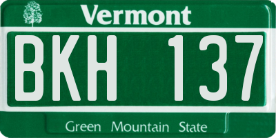 VT license plate BKH137