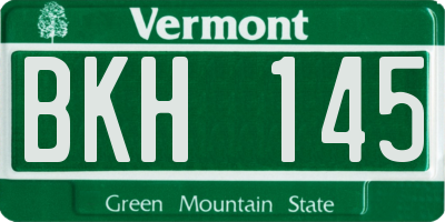 VT license plate BKH145