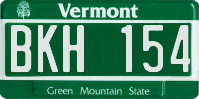 VT license plate BKH154