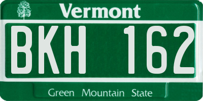 VT license plate BKH162