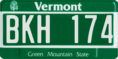 VT license plate BKH174
