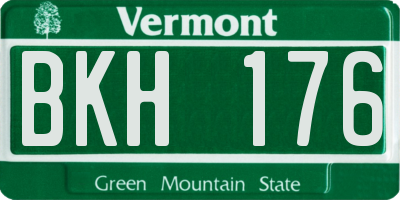 VT license plate BKH176