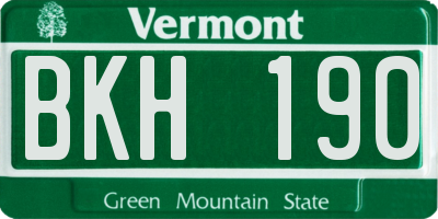 VT license plate BKH190
