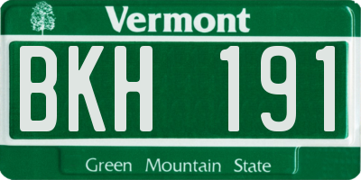 VT license plate BKH191