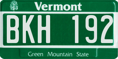 VT license plate BKH192