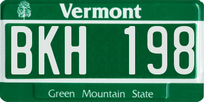 VT license plate BKH198