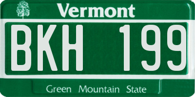 VT license plate BKH199