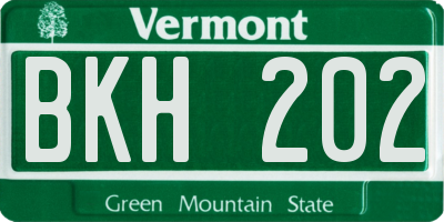 VT license plate BKH202