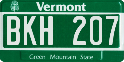 VT license plate BKH207
