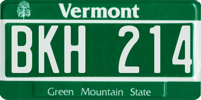 VT license plate BKH214