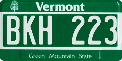 VT license plate BKH223