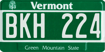 VT license plate BKH224