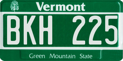 VT license plate BKH225
