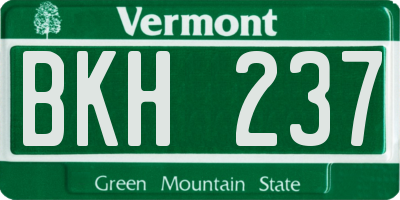 VT license plate BKH237