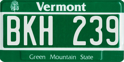 VT license plate BKH239