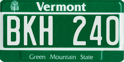VT license plate BKH240