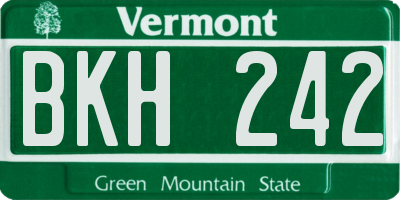 VT license plate BKH242