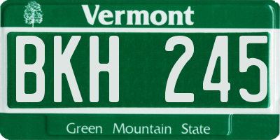 VT license plate BKH245