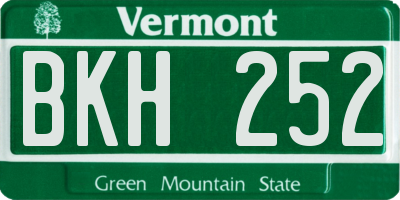 VT license plate BKH252