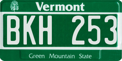 VT license plate BKH253