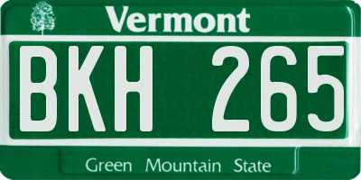 VT license plate BKH265