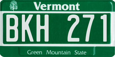 VT license plate BKH271