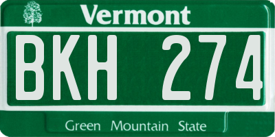 VT license plate BKH274