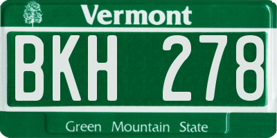 VT license plate BKH278