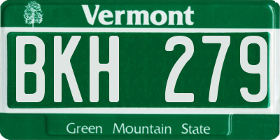 VT license plate BKH279
