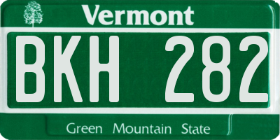 VT license plate BKH282